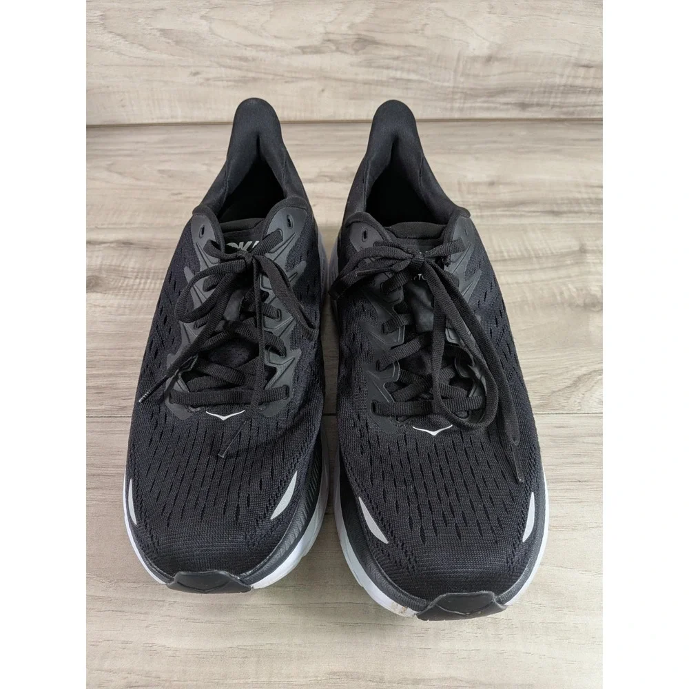 Hoka One One Clifton 8 Black White Running Shoes - 1119393-BWHT - Mens Size 9 D